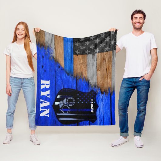 Thin Blue Line Officer Fleece Deken (In situ)