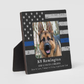 Thin Blue Line Officer K9 Memorial Fotoplaat (Voorkant)