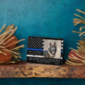 Thin Blue Line Officer K9 Memorial Fotoplaat (Zijkant)