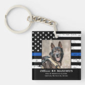 Thin Blue Line Officer K9 Memorial Sleutelhanger (Voorkant)