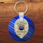 Thin Blue Line - Officers Memorial Badge Sleutelhanger (Achterkant)