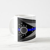 THIN BLUE LINE OHIO STATE FLAG COFFEE MOK (Voorkant links)