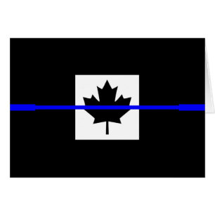 Thin Blue Line on Canadian Flag Decor