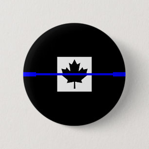 Thin Blue Line on Canadian Flag Decor Ronde Button 5,7 Cm