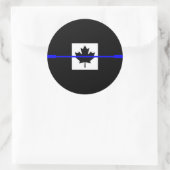 Thin Blue Line on Canadian Flag Decor Ronde Sticker (Tas)