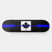 Thin Blue Line on Canadian Flag Decor Skateboard (Horizontaal)