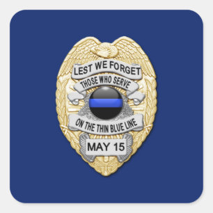 Thin Blue Line One-of-a-Kind Square Sticker