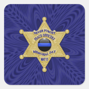 Thin Blue Line One-of-a-Type Vierkante Sticker