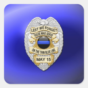 Thin Blue Line One-of-a-Type Vierkante Sticker