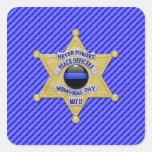 Thin Blue Line One-of-a-Type Vierkante Sticker