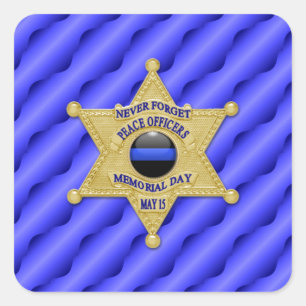 Thin Blue Line One-of-a-Type Vierkante Sticker