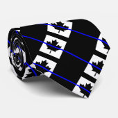Thin Blue Line op Canadese vlag Stropdas (Opgerold)