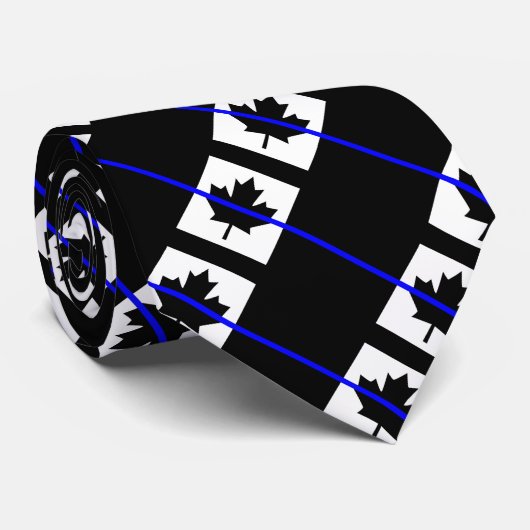 Thin Blue Line op Canadese vlag Stropdas (Opgerold)