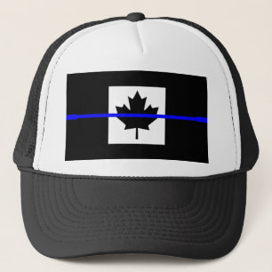 Thin Blue Line op Canadese vlag Trucker Pet