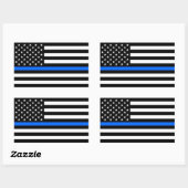 "THIN BLUE LINE OP VLAG" RECHTHOEKIGE STICKER (Vel)