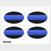 Thin Blue Line Ovale Sticker (Vel)