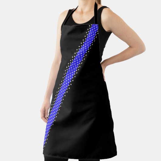 Thin Blue Line Pagent Stars Long Apron Schort (Insitu)