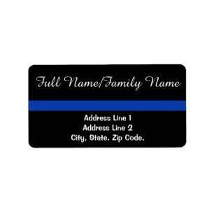 Thin Blue Line Personal White Text Etiket