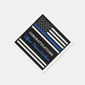 Thin Blue Line Personalized Police Afstuderen Servet (Hoek)