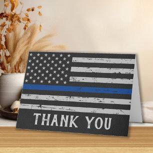 Thin Blue Line Personalized Police Officer Bedankkaart