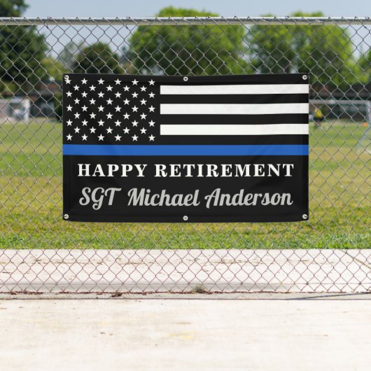 Thin Blue Line Personalized Police Retirement Spandoek (Insitu)