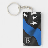 Thin Blue Line Personalized Police Sleutelhanger (Voorkant)