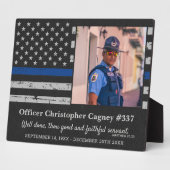 Thin Blue Line Photo Police Memorial Fotoplaat (Zijkant)