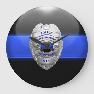 Thin Blue Line Police 911 Large Clock Grote Klok