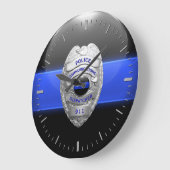 Thin Blue Line Police 911 Large Clock Grote Klok (Hoek)