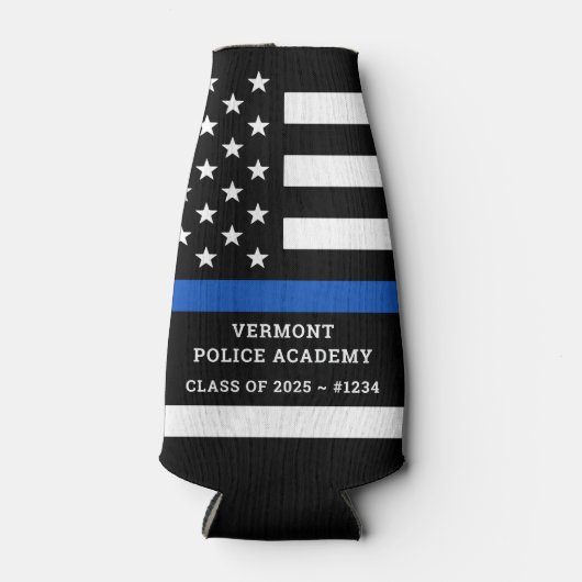 Thin Blue Line Police Academy Afstuderen Flesjeskoeler (Voorkant)