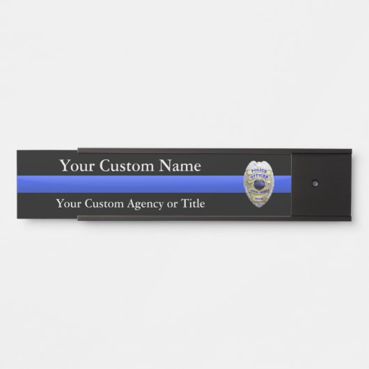 Thin Blue Line Police Badge Deurbordje (Voorkant)