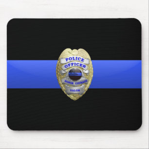 Thin Blue Line Police Badge Muismat