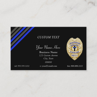 Thin Blue Line Police Chaplain Badge Visitekaartje