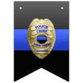Thin Blue Line Police Chief Badge Flag Banner (Eerste vlag)