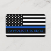 Thin Blue Line Police Custom Logo Enforcement Visitekaartje (Achterkant)