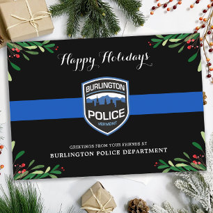 Thin Blue Line Police Department - Kerstmis Feestdagenkaart