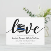 Thin Blue Line Police Enforcement Weduwen Save Save The Date (Staand voorkant)