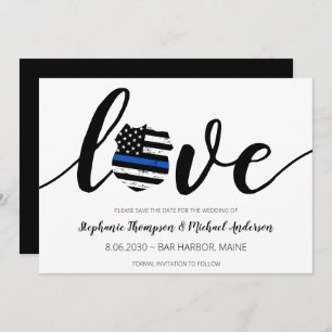 Thin Blue Line Police Enforcement Weduwen Save Save The Date