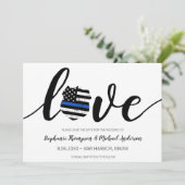 Thin Blue Line Police Enforcement Weduwen Save The Date (Staand voorkant)