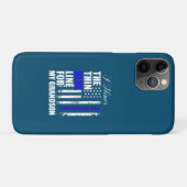 Thin Blue Line Police Flag Back Case-Mate iPhone Case (Achterkant (horizontaal))