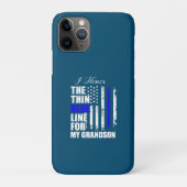 Thin Blue Line Police Flag Back Case-Mate iPhone Case (Achterkant)