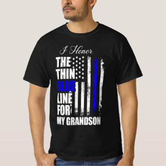 Thin Blue Line Police Flag Back T-shirt