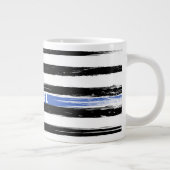Thin Blue Line Police Flag Grunge Personaliseerd Extra Grote Beker (Rechts)