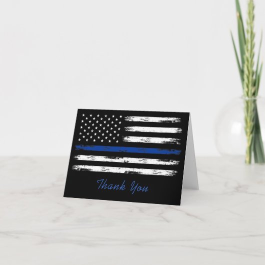 Thin Blue Line Police Hartelijk dank Bedankkaart (Voorkant)