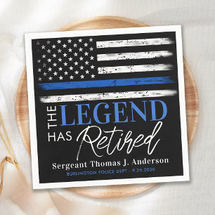Thin Blue Line Police Legend Reensirement Servet