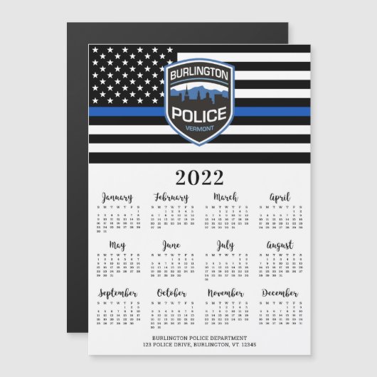 Thin Blue Line Police Logo 12 maanden 2022 (Voorkant / Achterkant)