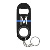 Thin Blue Line Police Monogram Mini Flessenopener (Achterkant)