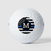 Thin Blue Line Police Officer - Aangepast monogram Golfballen (Voorkant)