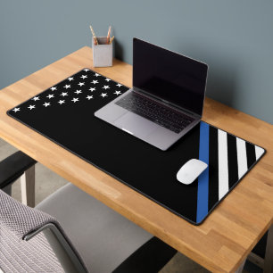 Thin Blue Line Police Officer Badge Acrylic Award Bureaumat