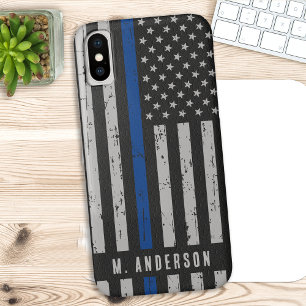 Thin Blue Line Police Officer iPhone XS Max Hoesje